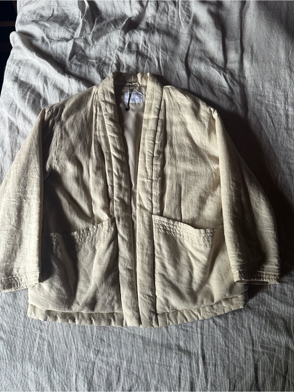 Zara Beige Linen Women's Jacket